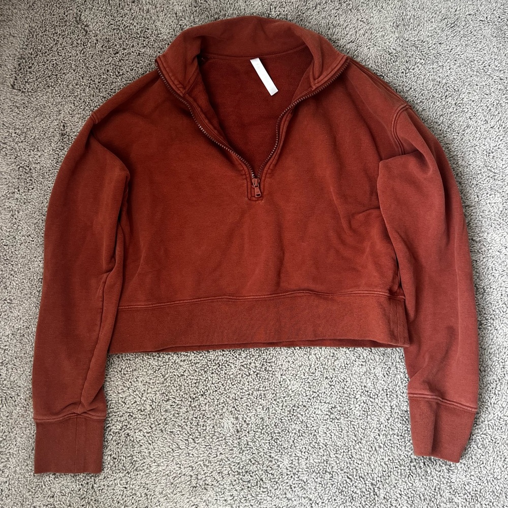 Fabletics Cropped Burnt Orange Pullover
